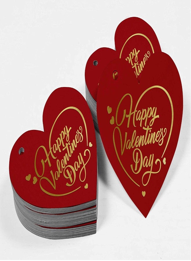 Inkdotpot Pack of 50 Happy Valentine's Day Valentine Favor Paper Tags Craft Gold Foil Hang Tags - Image 4